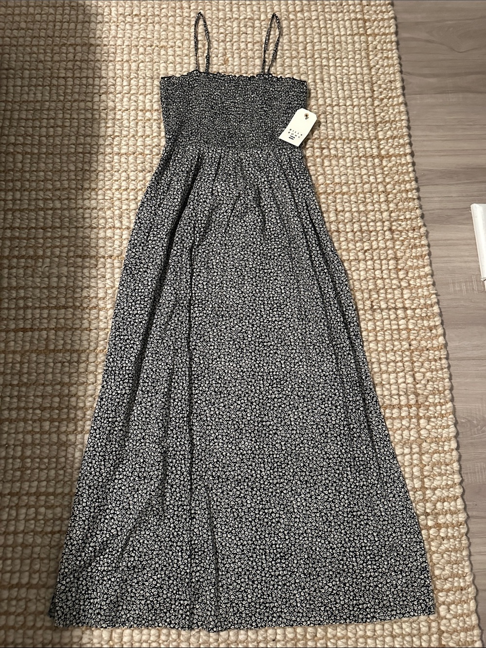 Billabong Black and White Ditsy Floral Maxi Dress
